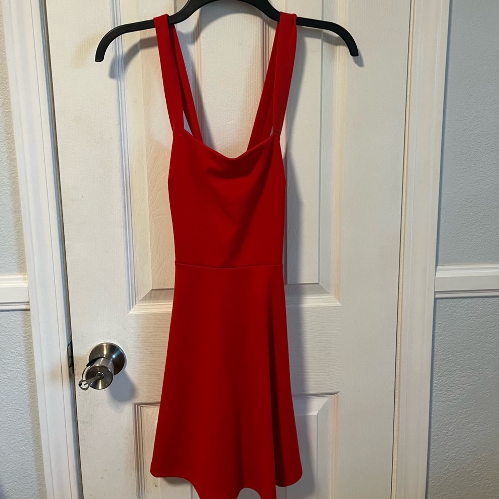 Forever 21 Back crossed Red skater dress